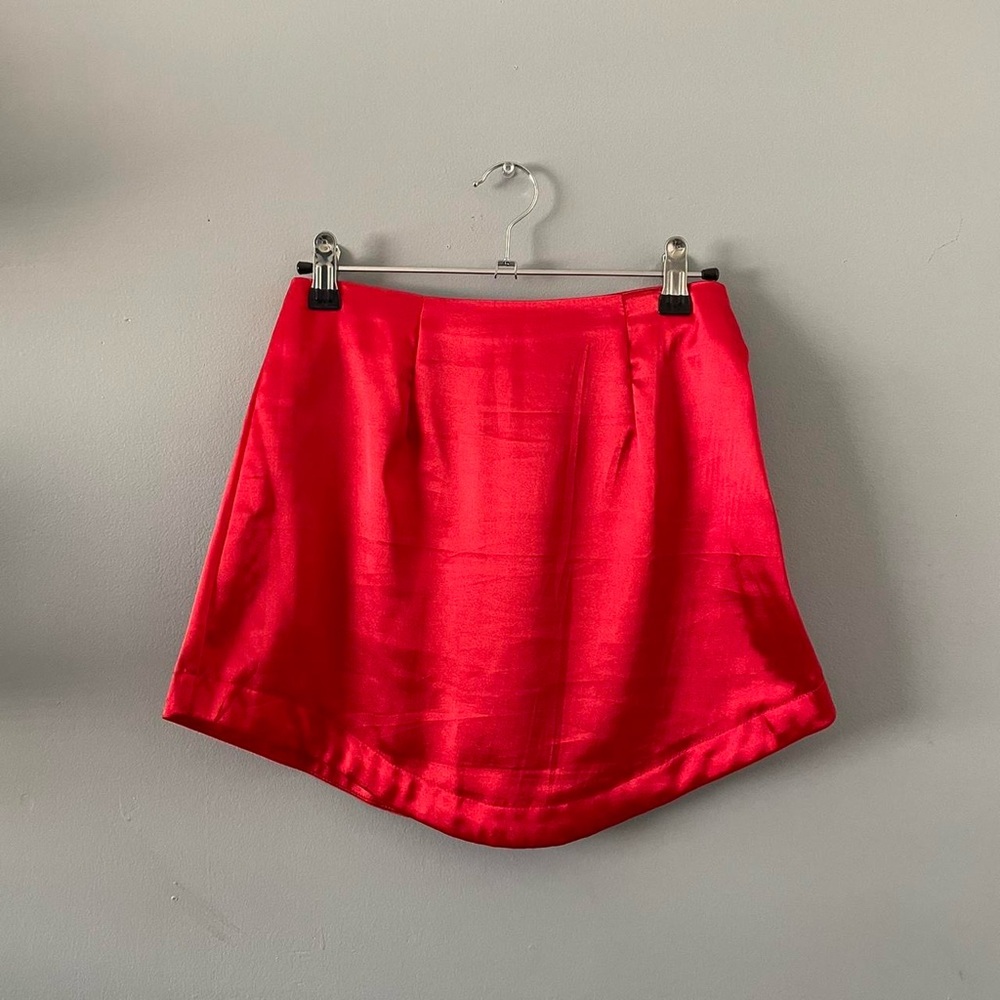 Vibrant Red Mini Skirt